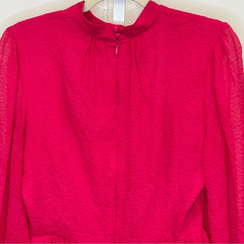 $328 Trina Turk Bloom Mockneck Minidress Radio City Rose Flowy A-line Sz 12 - Picture 7 of 16